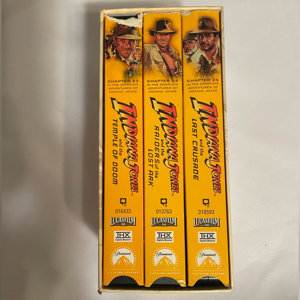 Indiana Jones VHS trilogy tapes crusade raiders lost ark temple doom 3‎ pack